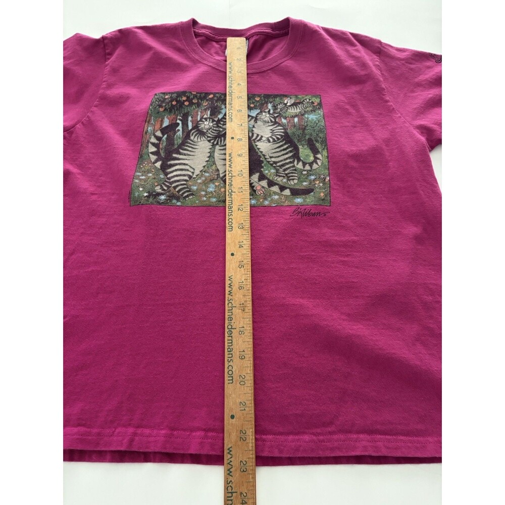 Crazy Shirts Shirt Size XL Magenta Pink Dancing Cats Fun Angel Forest - Picture 10 of 16